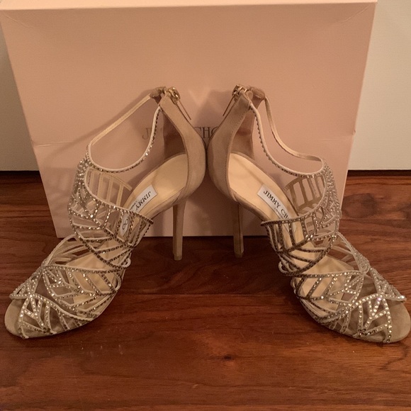 Jimmy Choo Kallai Suede and Crystal Heels - Picture 3 of 8